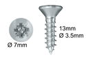 Wood Screws 3.5mm x 13mm Countersunk Pozi Zinc pack 1000