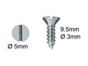 Wood Screws No.4 x 3/8" / 3mm x 9.5mm CSK Slotted Zinc pack 200