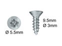 Wood Screws No.4 x 3/8" / 3mm x 9.5mm Pozi CSK pack 200