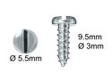 Wood Screws 3mm x 9.5mm Pan Slotted Zinc pack 200