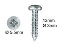 Wood Screws No.4 x 1/2" / 3mm x 13mm Pan Pozi Zinc pack 200