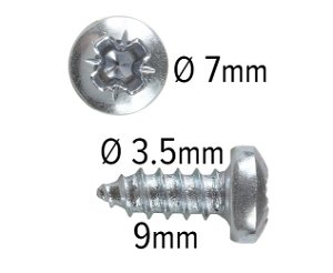 Wood screws 9mm x 3.5mm Pan head Pozi Steel ZP pack 200
