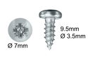 Wood Screws 3.5mm x 9.5mm Pan Pozi Zinc pack 200