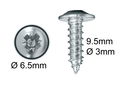 Wood Screws 3mm x 9.5mm Flange Pozi Zinc pack 200