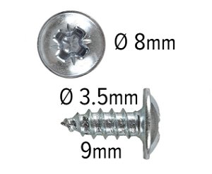 Wood screws 9mm x 3.5mm Flange head Pozi Steel ZP pack 200