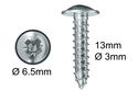 Wood Screws 3mm x 13mm Flange Pozi Zinc pack 200