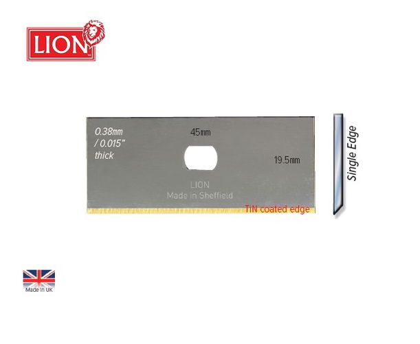 Lion Enduro Gold TiN Blades 0.38mm Single Edge 100 pieces