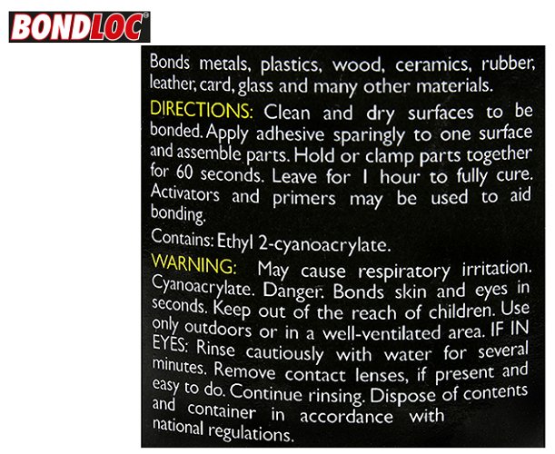 Bondloc Cyanoacrylate Adhesive 20g
