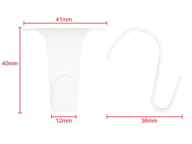 Picture Rail Hook 44mm x 40mm White 10 pack