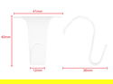Picture Rail Hook 44mm x 40mm White 10 pack