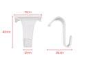 Picture Rail Hook 44mm x 40mm White 10 pack