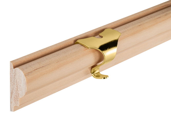Picture Rail Hook 38mm x 34mm Brass 10 pack
