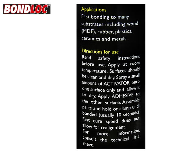 Bondloc Cyanoacrylate Aerosol Activator 400ml