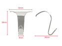Picture Rail Hook 38mm x 34mm Silver 10 pack