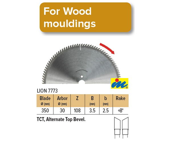 Inmes Saw Blade 350mm x 30mm x 108th Wood