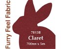 Claret Furry Feel Fabric 700mm x 5m