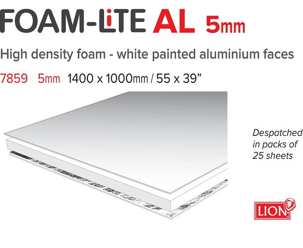 FOAM LiTE AL 5mm 1400mm x 1000mm 25 sheets