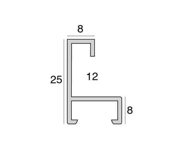 8mm 'Aluminium M10' Matt Black Length Aluminium Moulding     