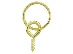 Screw Rings Superior Brass Plated '2' Pack 200