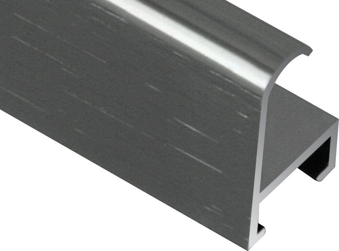 10mm 'Aluminium M15' Contrast Grey Bright Length Aluminium Moulding