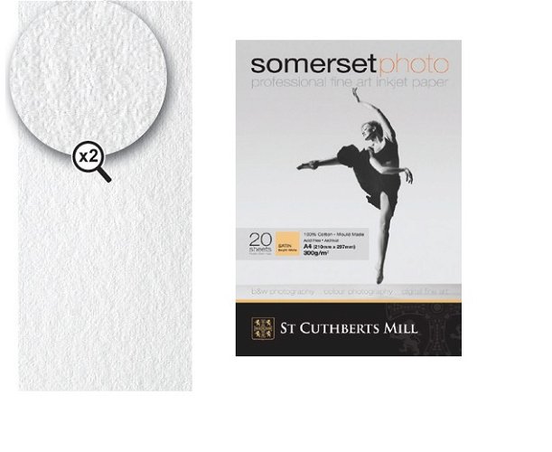 Somerset Photo Bright White Satin Inkjet Paper 300gsm 432mm x 10m roll     