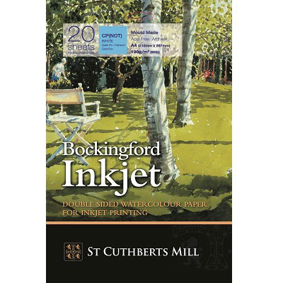 Bockingford Inkjet White Textured Double-sided 190gsm A4 Pack of 20 sheets