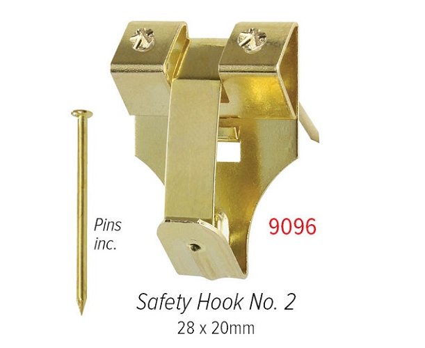 QUALITY SAFETY Picture Hooks 2 pin 28mm BP pack 100 with pins