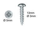 Wood Screws No.4 x 1/2" / 3mm x 13mm Pan Pozi Twin Thread pack 200