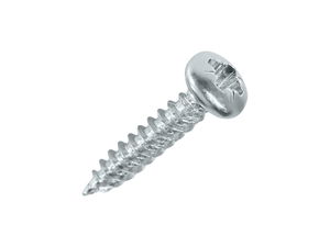 Wood Screws 3.5mm x 19mm Pan Pozi Twin Thread Zinc pack 200