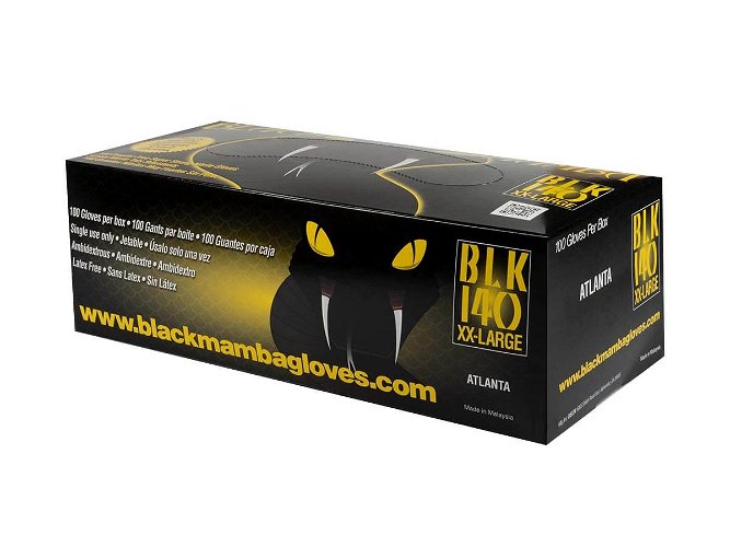 BLACK MAMBA, 100 gants jetables nitrile noir