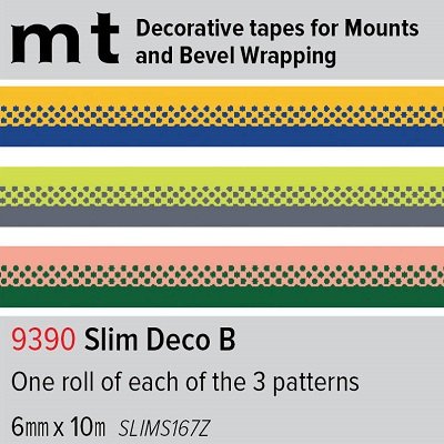 mt Decorative Tape Slim Deco B (3 rolls) 6mm x 10m roll