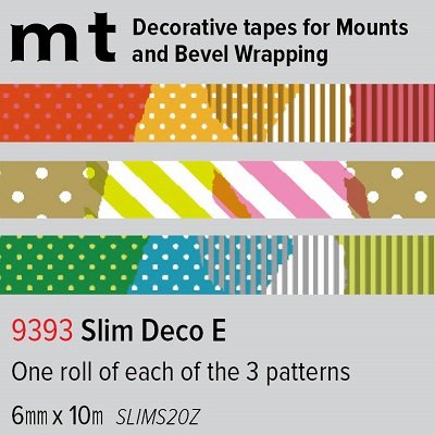 mt Decorative Tape Slim Deco E (3 rolls) 6mm x 10m roll