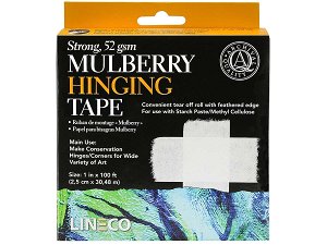 Mulberry Hinging Paper 52gsm Lineco 25mm x 30.5m