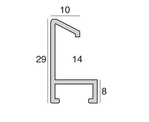 10mm 'Aluminium M420' Satin Silver Length Frame Moulding