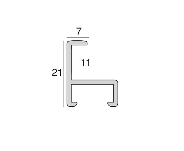 7mm 'AluWood M11' Maple veneer Length Aluminium Frame Moulding