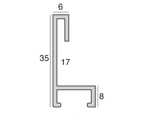 6mm 'AluWood M427' Walnut veneer Length Aluminium Frame Moulding