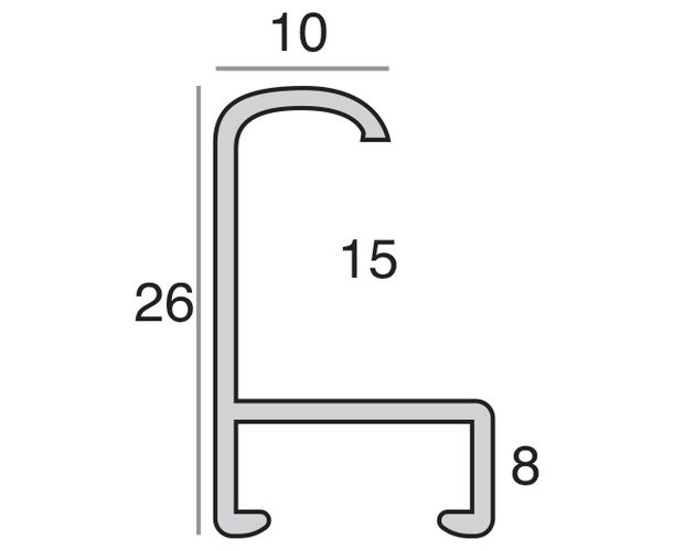 10mm 'Aluminium M15' Matt Silver Length Frame Moulding