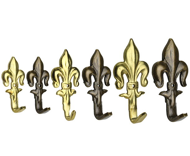 Fleur de Lys Picture Hook Brass Plated 42mm 20 hooks