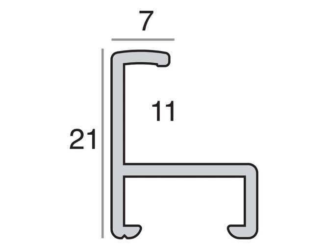 7mm 'Aluminium AP03' Black Satin Length Frame Moulding