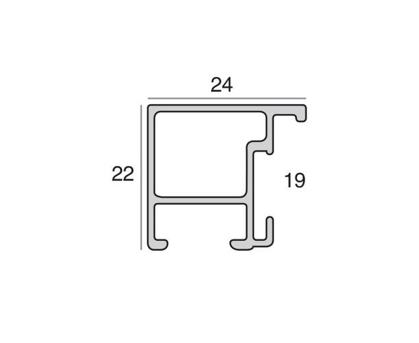 24mm 'Aluminium AP24' Matt White Length Frame Moulding