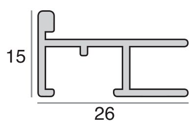 3mm 'Aluminium AP92' Matt Silver Length Frame Moulding