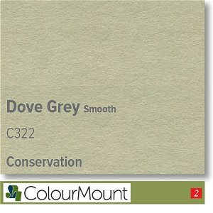 Colourmount Conservation White Core Dove Grey Smooth Mountboard 1 sheet