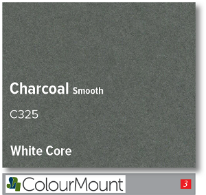 Colourmount White Core Charcoal Smooth Mountboard 1 sheet