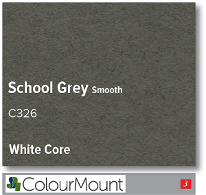 Colourmount White Core School Grey Smooth Mountboard 1 sheet