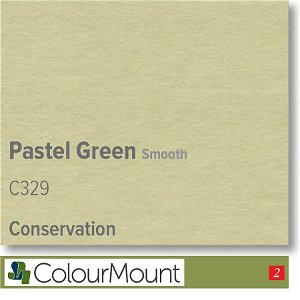 Colourmount Conservation White Core Pastel Green Smooth Mountboard 1 sheet