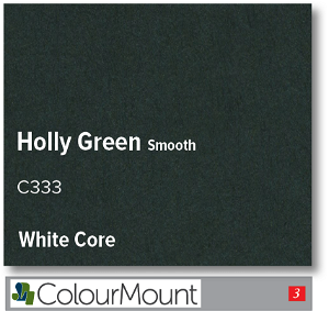 Colourmount White Core Holly Green Smooth Mountboard 1 sheet