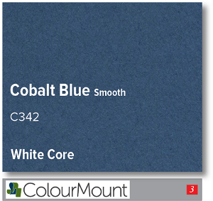 Colourmount White Core Cobalt Blue Smooth Mountboard 1 sheet