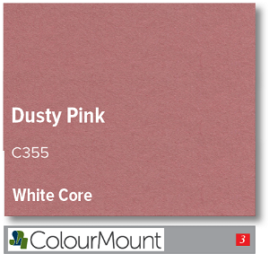 Colourmount White Core Dusty Pink Mountboard 1 sheet