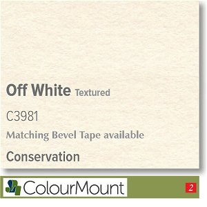 Colourmount Conservation White Core Off White Textured Mountboard 1 sheet