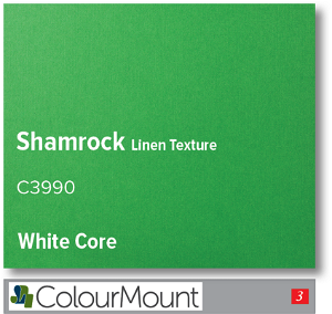 Colourmount White Core Shamrock Linen Texture Mountboard 1 sheet
